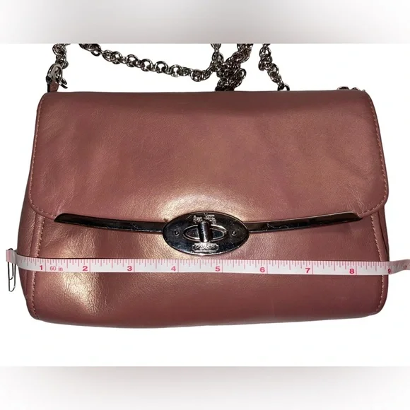 Coach - bronze shimmer leather crossbody bag - like new- pink interior - Picture 9 of 9